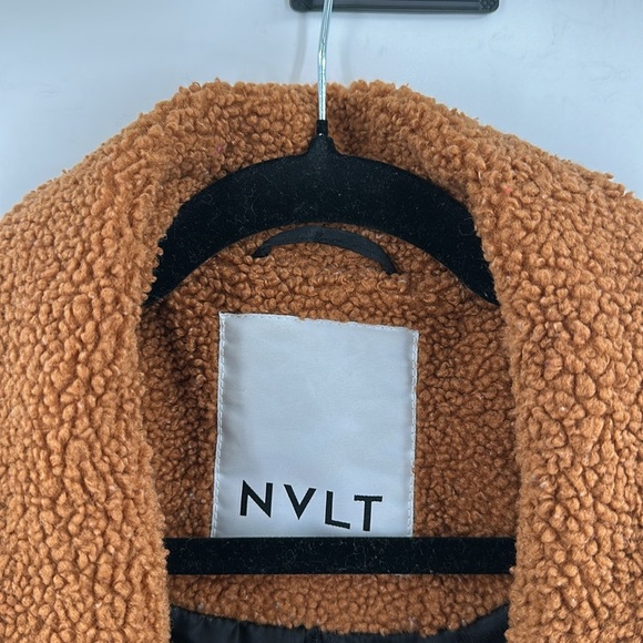 Anthropologie NVLT Long Flat Bouclé Teddy Overcoat Brown‎ Medium - Picture 4 of 7